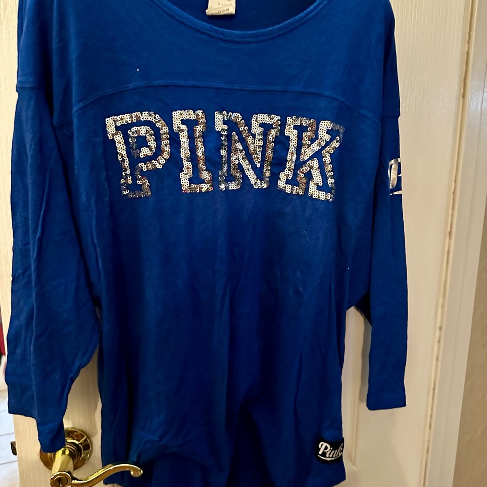 Blue PINK Long Sleeve Shirt